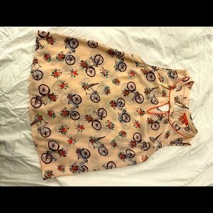 Modcloth Brand pink bicycle print top